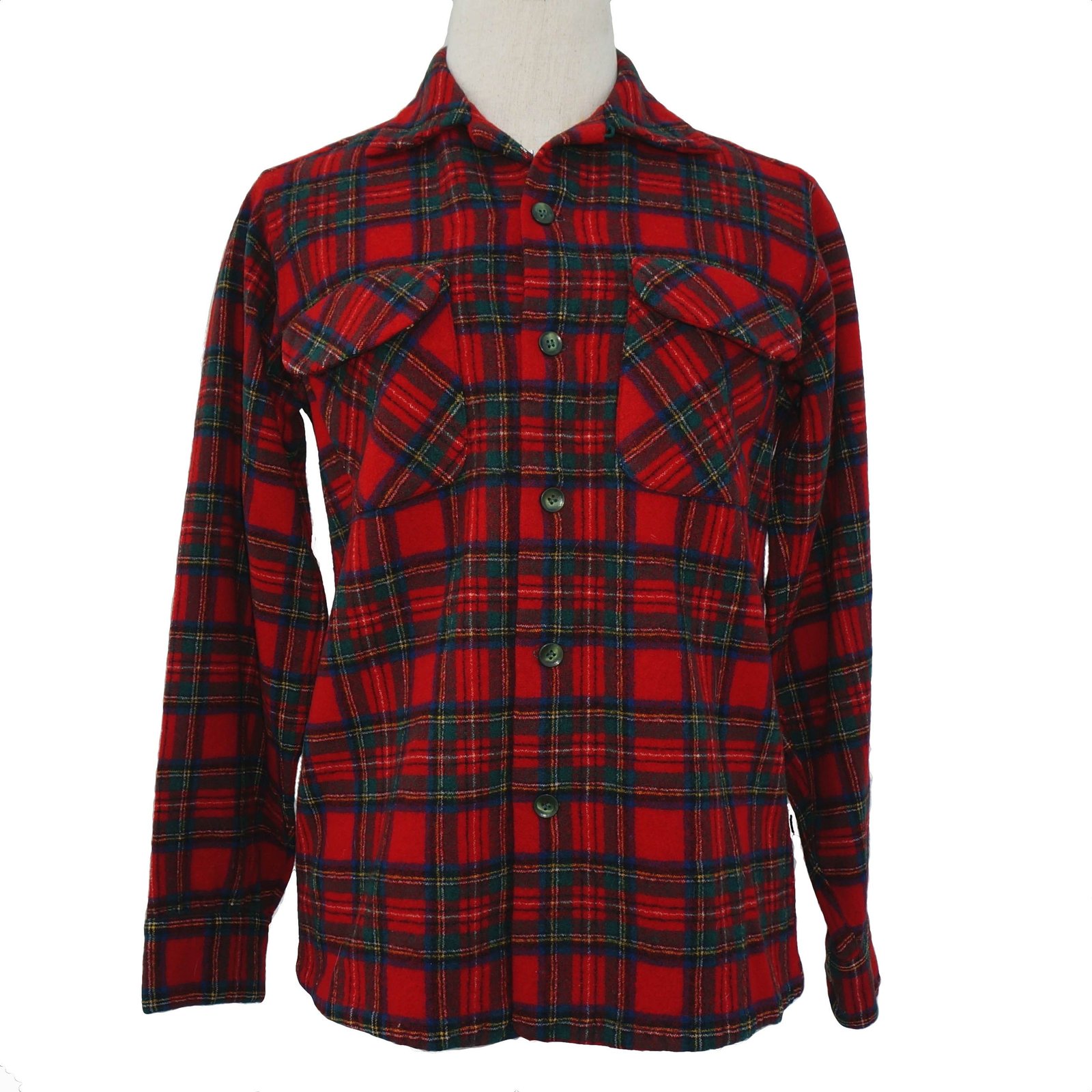 Pendleton 1950s Red Wool Plaid Shirt, 